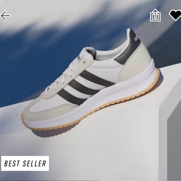 Adidas Women’s Run 70 2.0 White and Black Sneakers - Picture 4 of 16